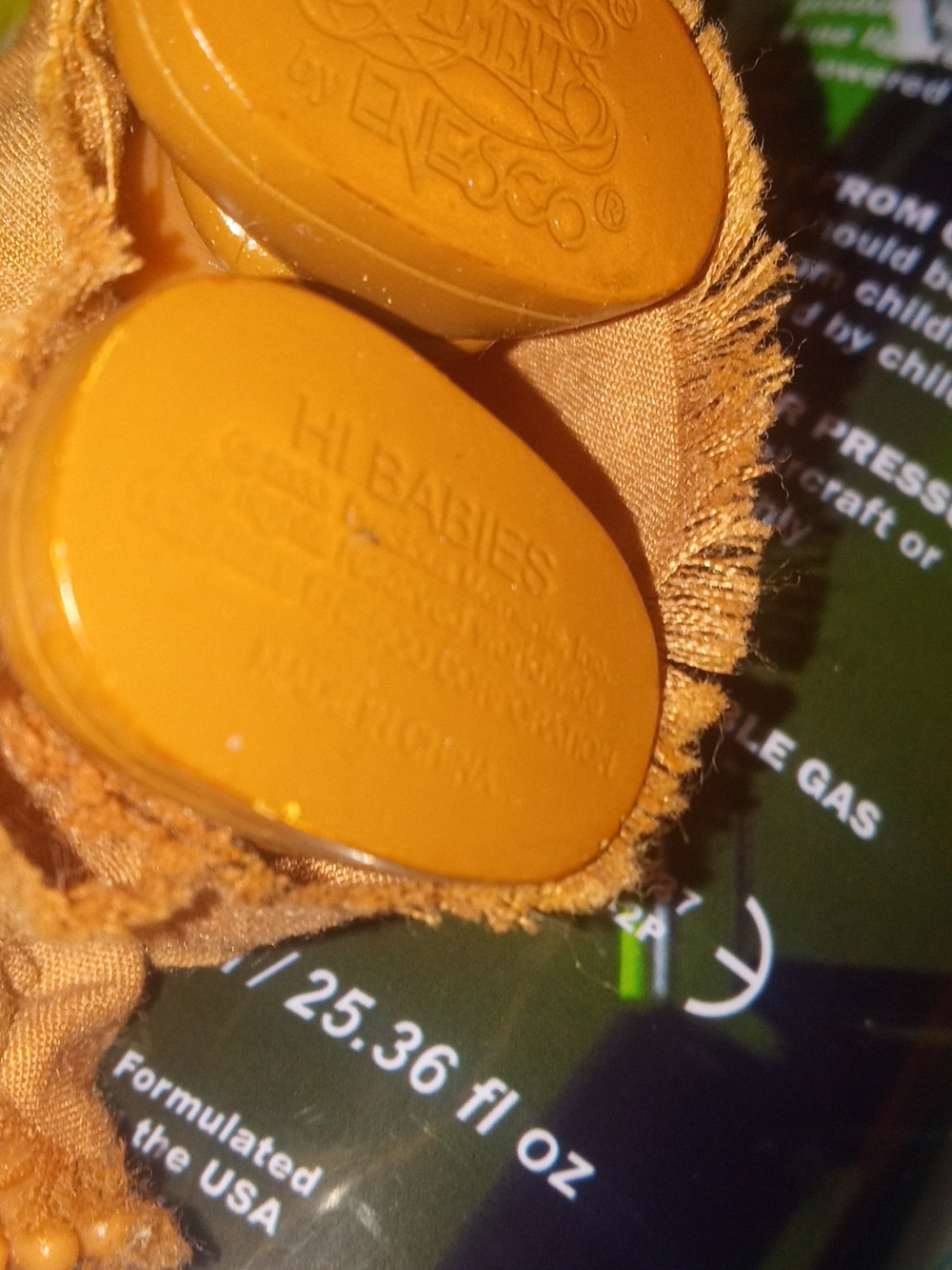 Precious Moments Mustard Yellow Doll Shoe Soles - Embossed Logo